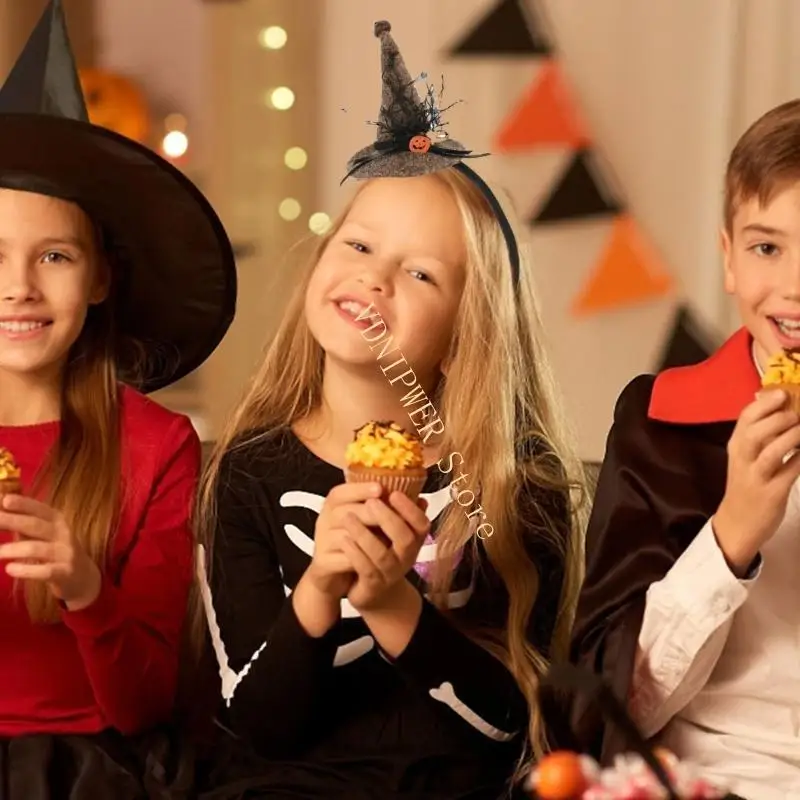 

Halloween Themed Witch Hat Headbands for Children and Adults Costume Accessory D08E