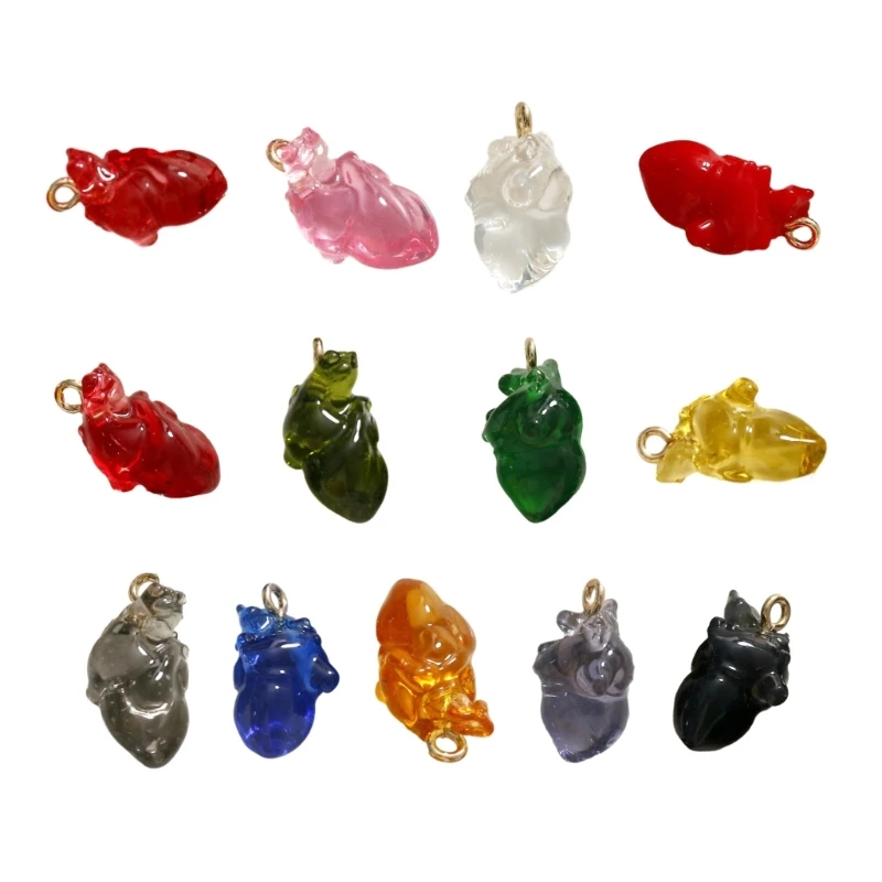 3D Heart Pendants Resin Heart Necklace Accessories Mini Resin Heart Charm Jewelry Making Accessories Jewelry Supplies