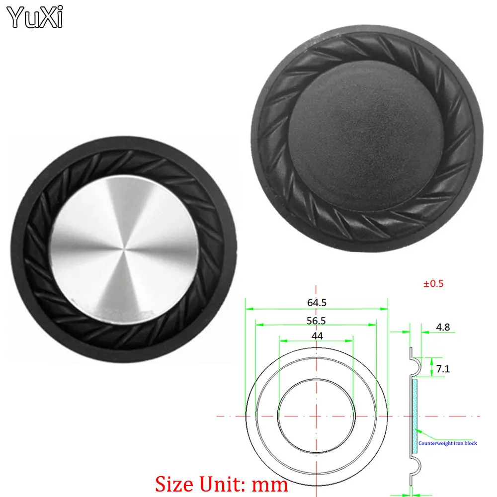 65MM Speaker Bass Radiator Passive Diaphragm Metal Brushed Silver Black Vibration Membrane DIY Speaker Accessories