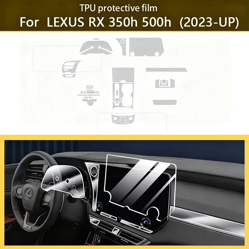 

For Lexus RX 350h 500h 2023 Car GPS Navigation LCD TPU Screen Protector Anti-Scratch Film Fitting PPF Protective Sticker