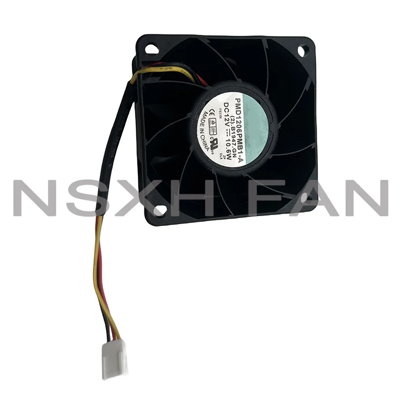 Dual Ball Bearing Cooling Fan, Novo, 6038, 12V, 10.6W, Servidor, PMD1206PMB1-A, 60x60x38mm