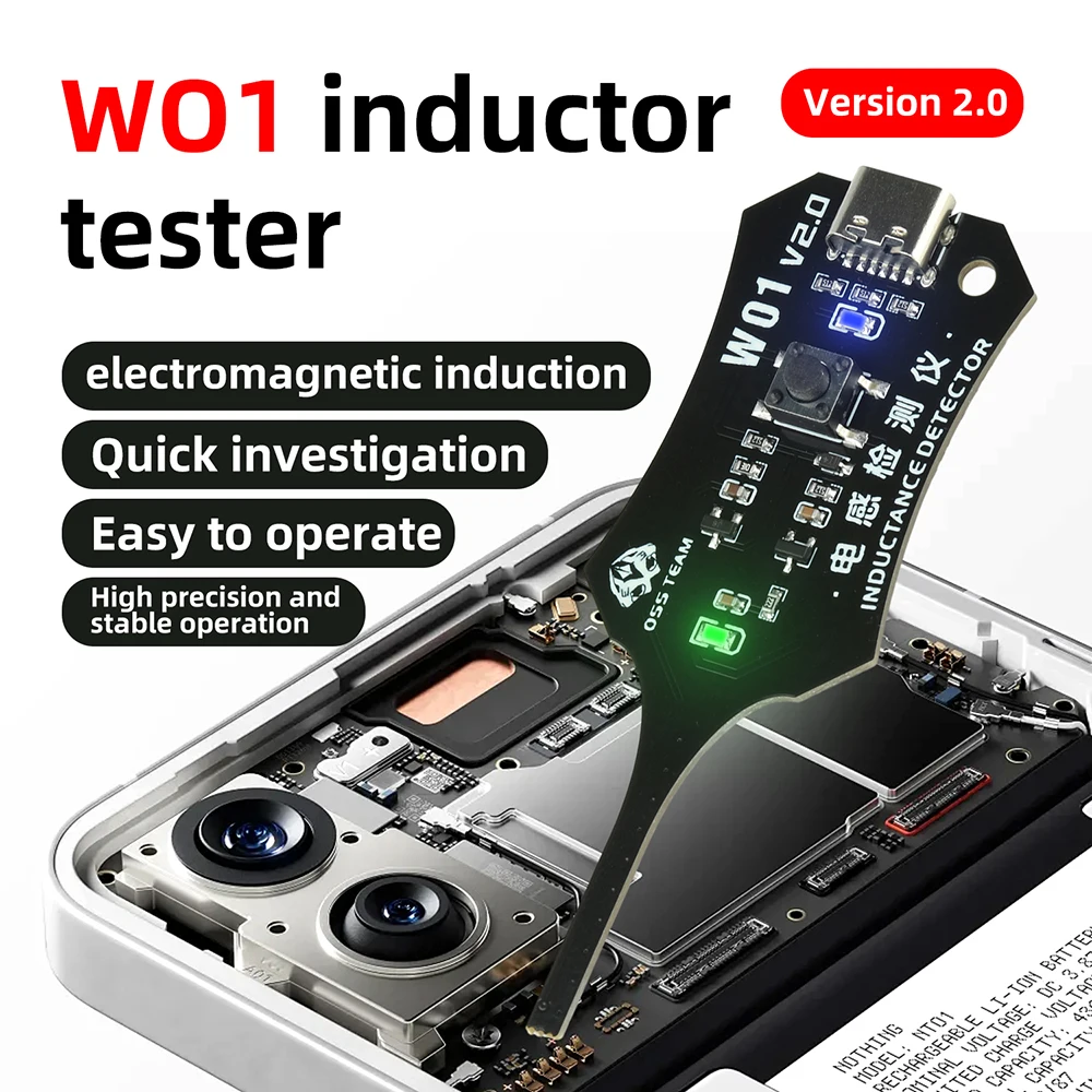 

W01 Inductance Tester Motherboard Coil Tester Inductance Detector Electromagnetic Induction Rapid Troubleshooting Check Tool
