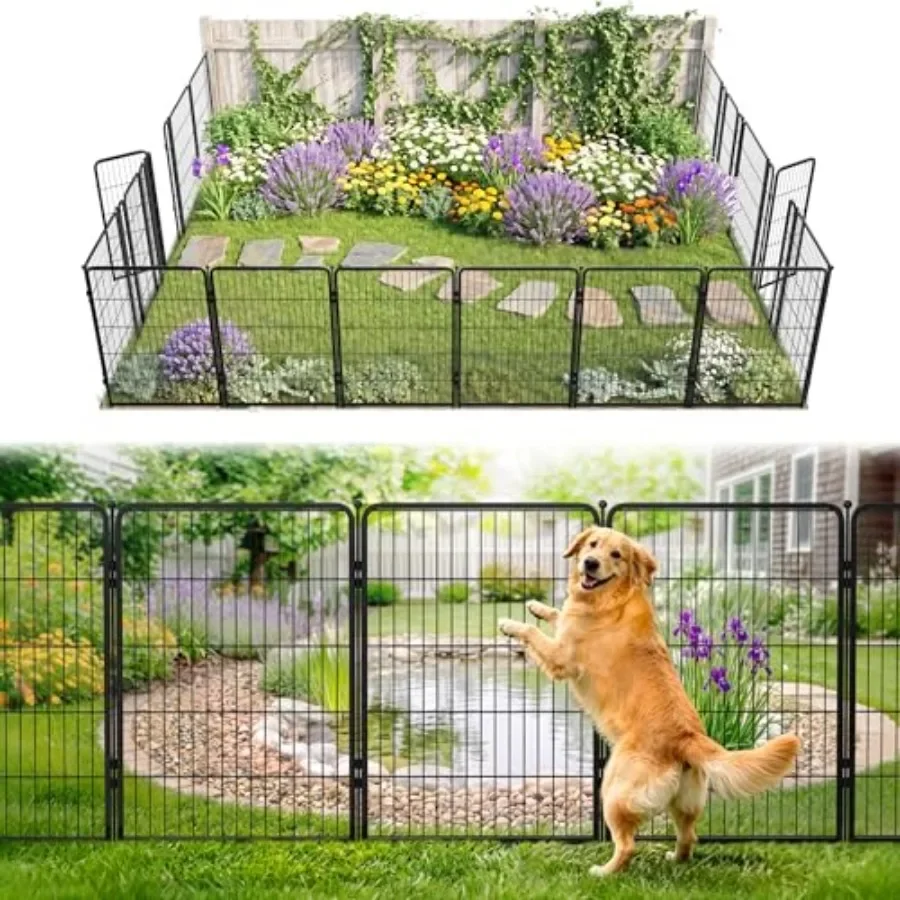 No Dig Garden Fence for Outdoor Yard Use, Polyethylene Material, Black Color, Easy Assembly Without Digging