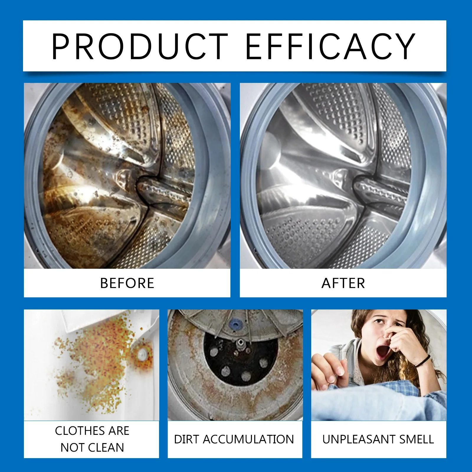 Washing Machine Cleaning Tablets Deeply Cleans Washing Machine Drum Removes Dirt&Odors Household Washing Machine CleaningTablets