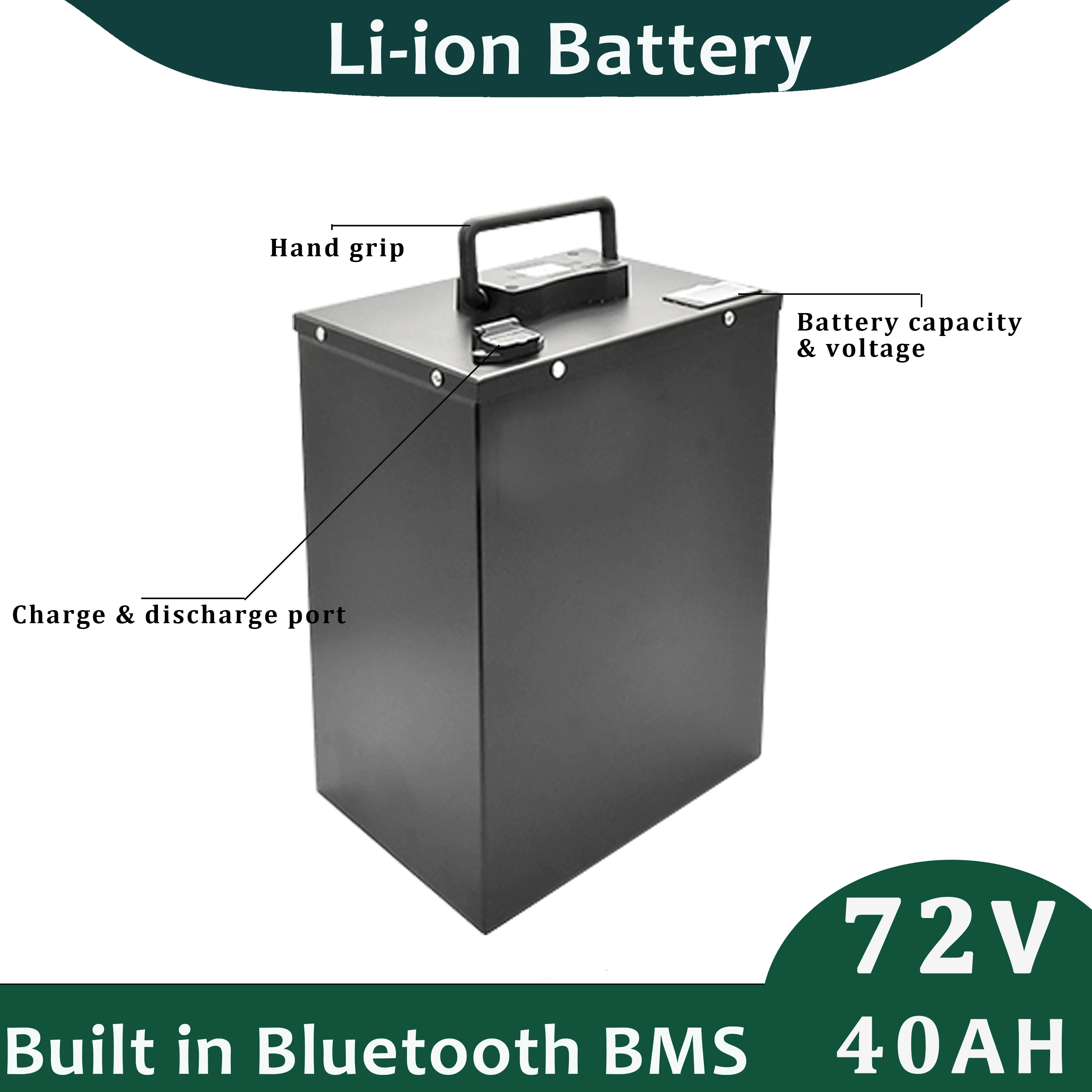 72v 40Ah Lithium Battery Pack Li-ion For Electric Scooters 2000W 3500W 5500W Built in Smart BMS +5A Charger