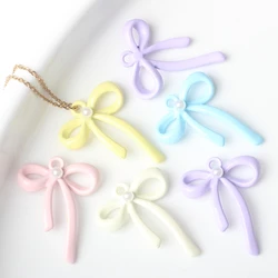 10pcs/lot Zinc Alloy Colorful Enamel Cute Hollow Bow Tie Charms For DIY Necklaces Earrings Jewelry Making Accessories