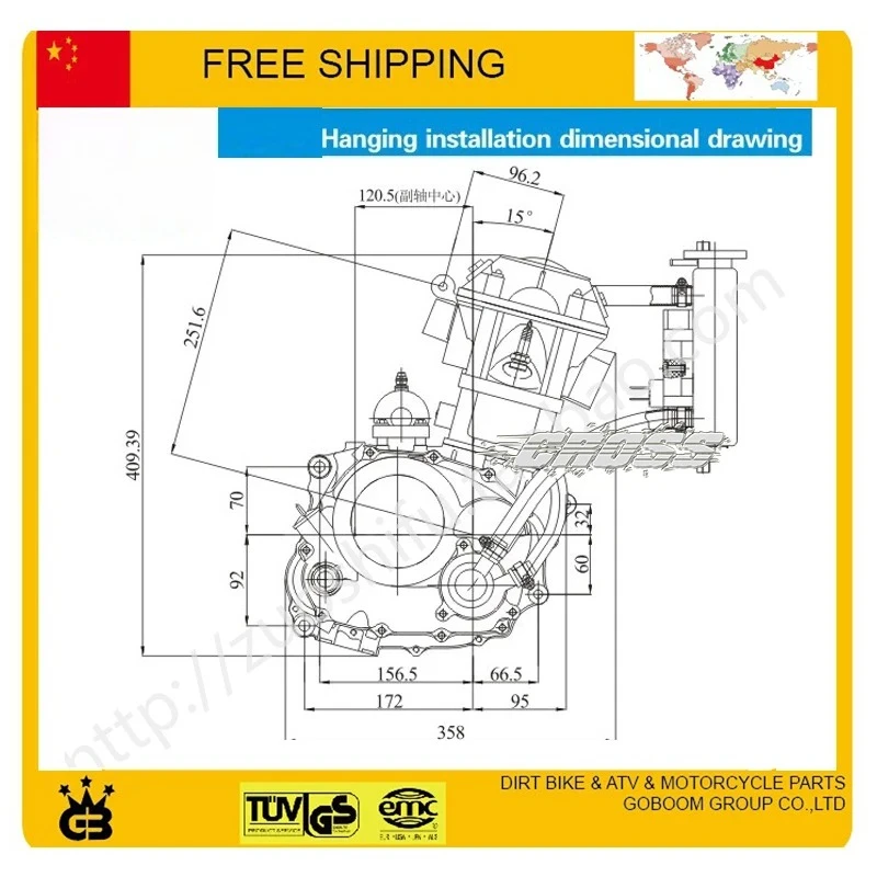 For zongshen 250cc CB250 water cooled engine 69mm ZS169MM 1cylinder 4 stroke dirt off-road ATV quad bike kayo motorbike xmotos