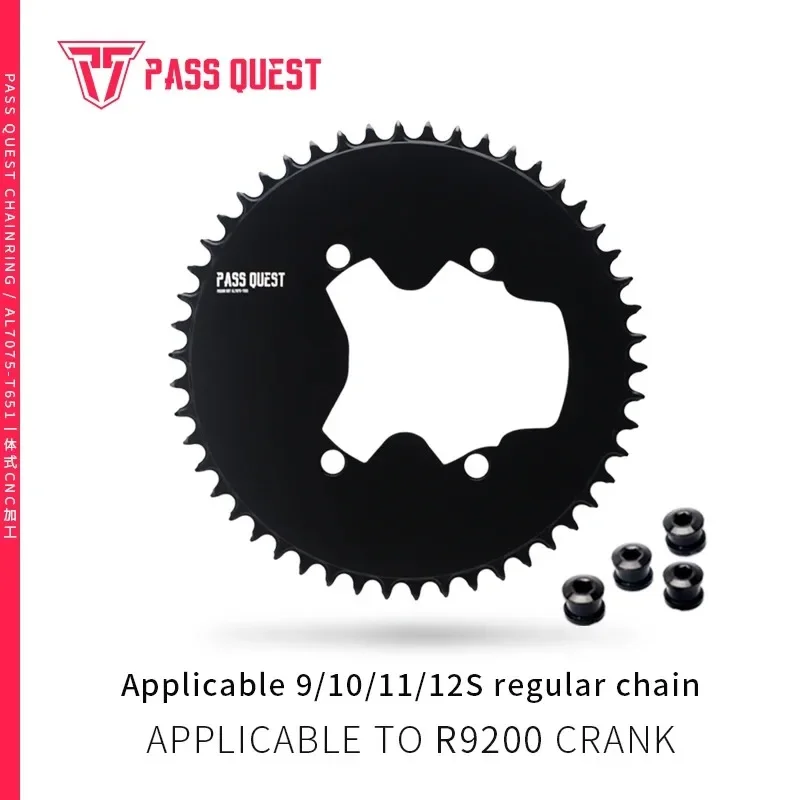 PASS QUEST 110BCD 4 Bolt 1x AERO Chainring for shimano DA9200 R9200 Narrow Wide Chainring 42T-60T 9/10/11/12S