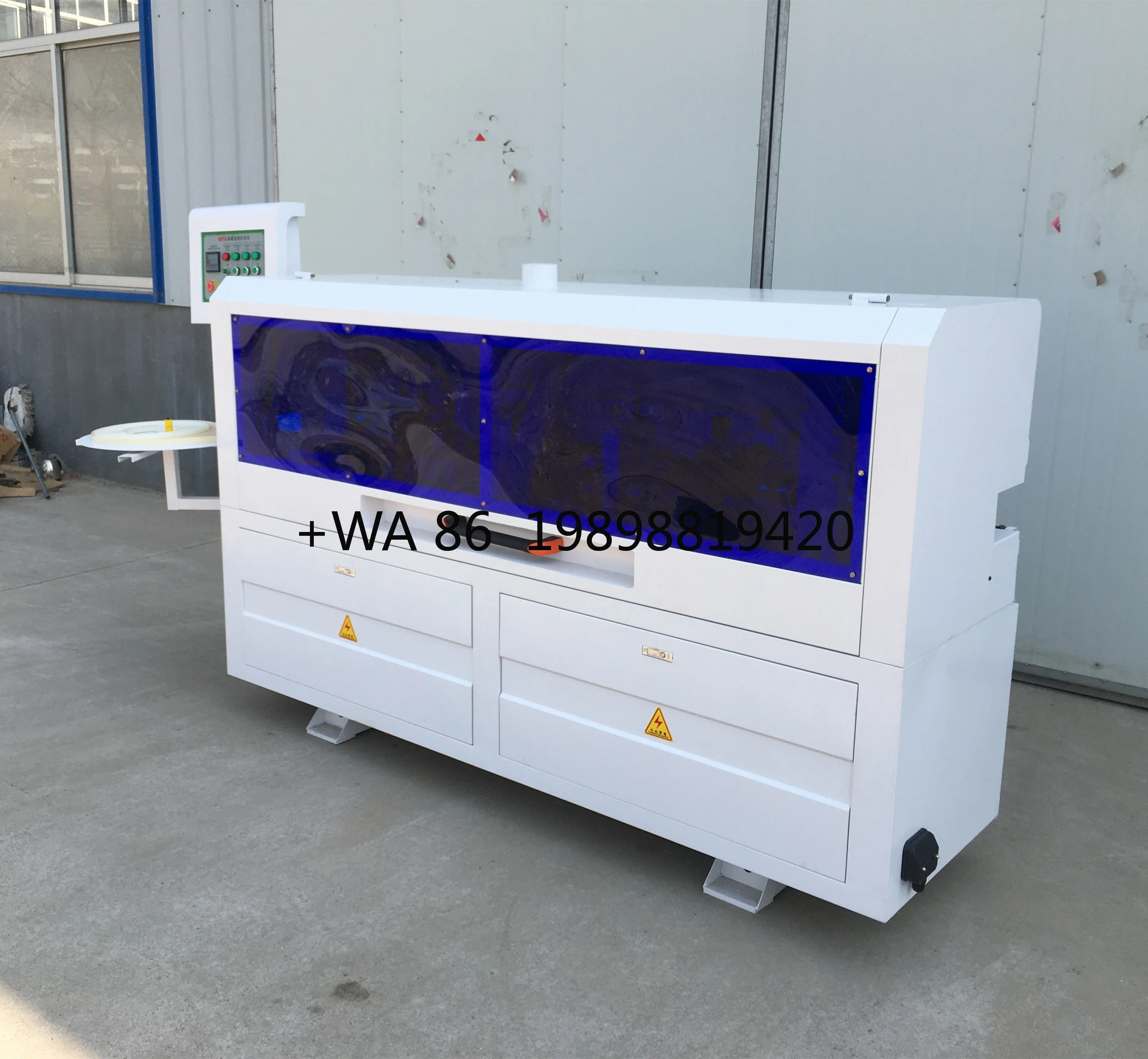 Woodworking Semi Automatic Economic PVC MDF Plywood Furniture Cabinet Door Wood Glue End Trimming Edge Banding Bander Machine