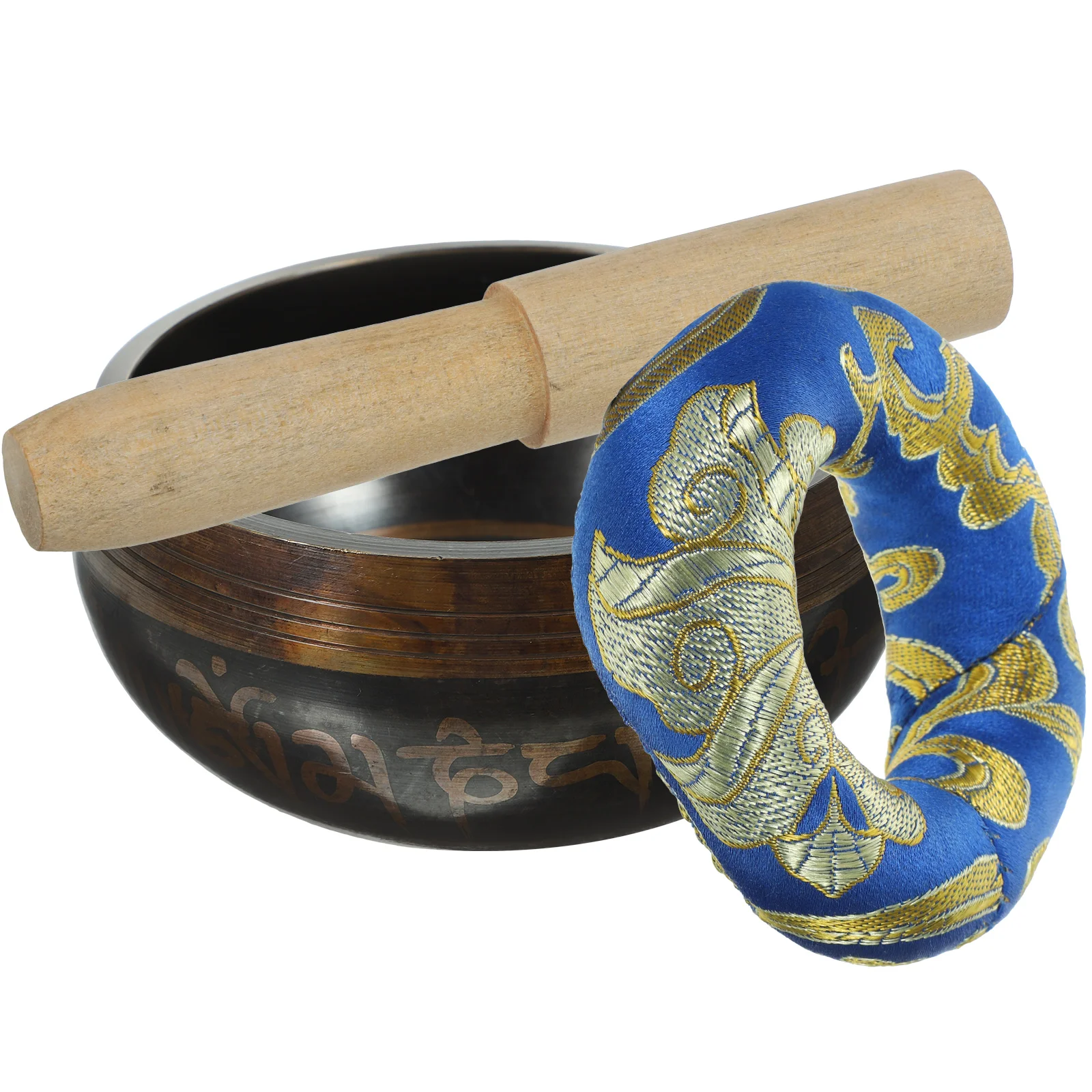 

Buddha Sound Bowl Set Hanging Decorations for Home Yoga Prayer Bronze Chime Singing Golden