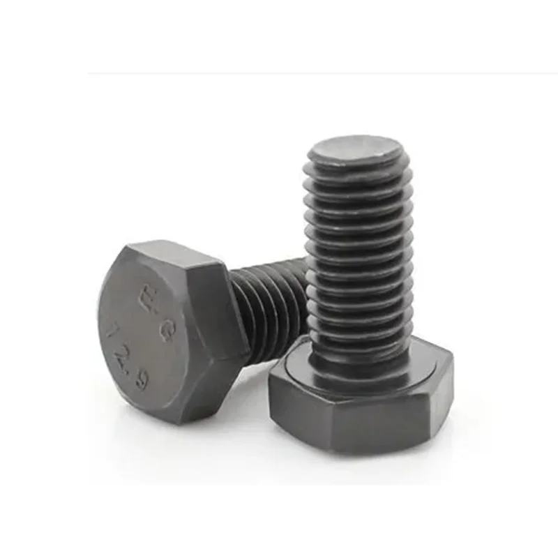 

M8*1 teeth M10*1 teetch M10*1.25 M12*1.5 8.8 grade black carbon steel external hexagon bolts external hex screw593