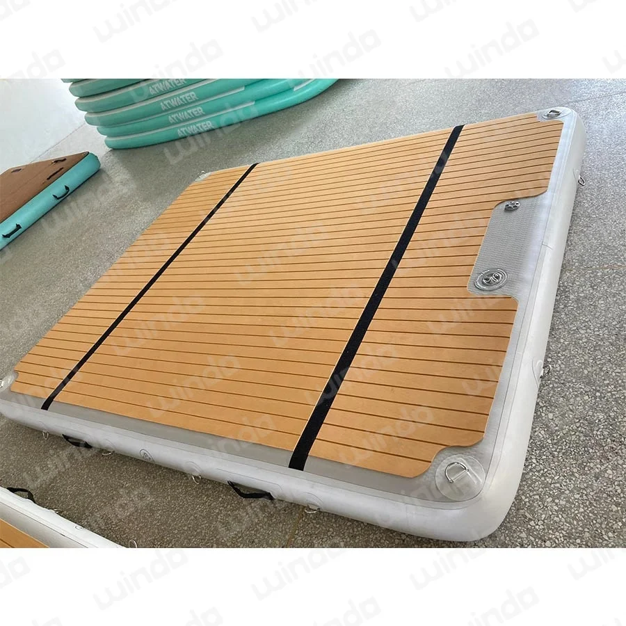 

For Inflatable Teak Island Drop Stitch Eva Floating Pontoon Fishing Sup Platform