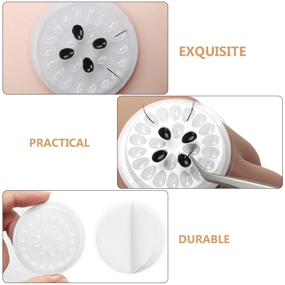 20Pcs Flower Shape Grafting Eyelash Plates Plastic Glue Holder Delays Drying Ideal extension Supply Glue Delay Plates