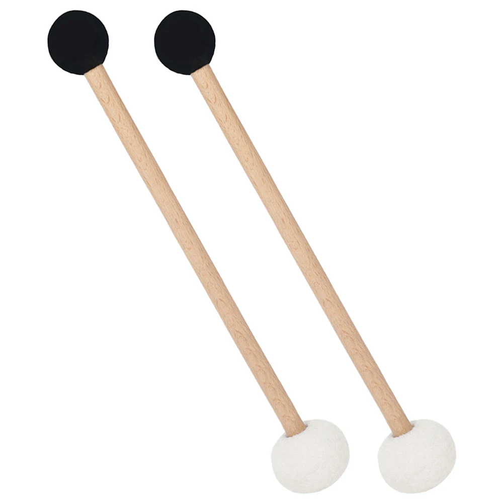 

2pcs Double-ended Felt Rubber Drum Mallet for Singing Bowl Musical Instrument Percussion Tools Lightweight Portable Bass Drum