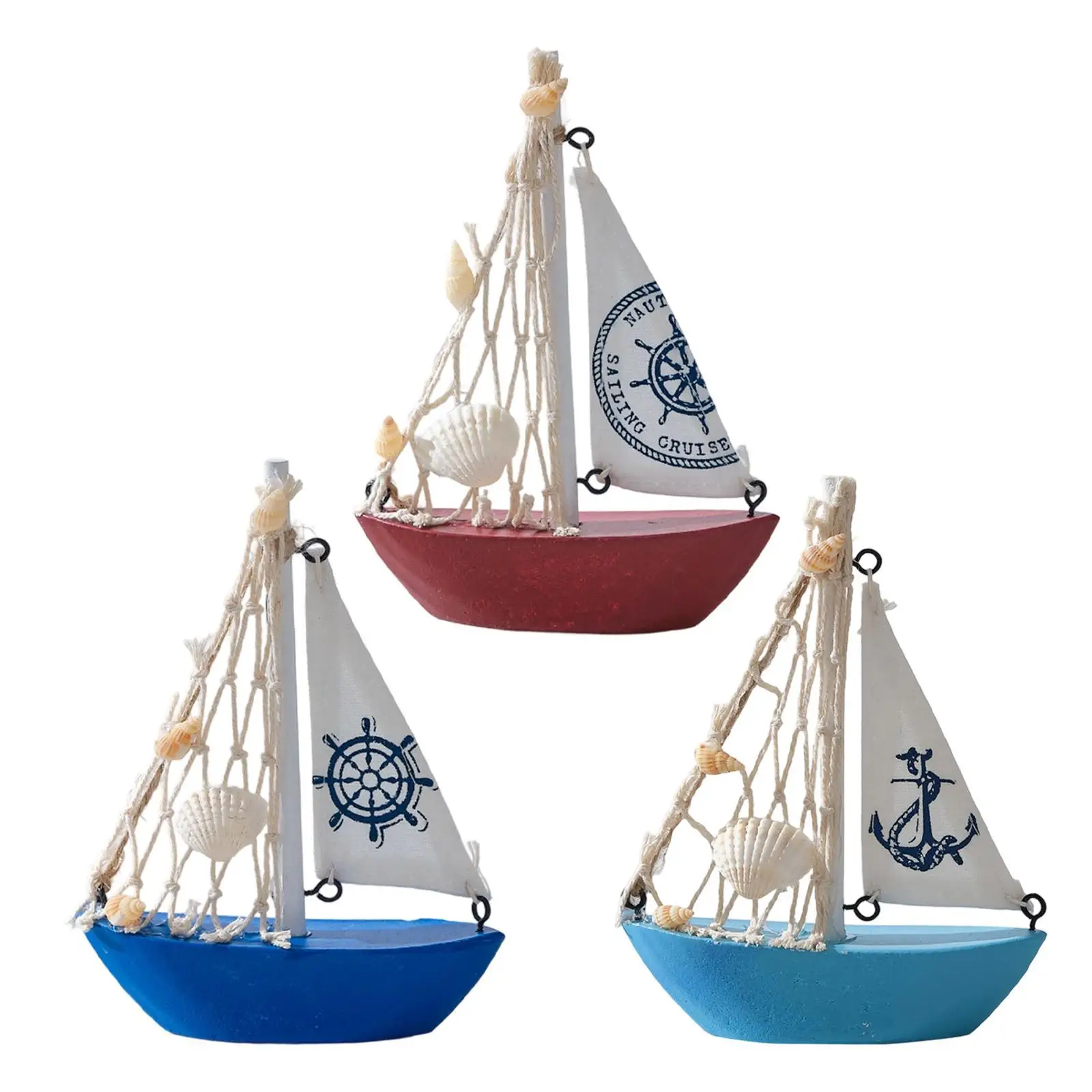 Mini Sailboat Model Decoration Ornament Beach Nautical Design