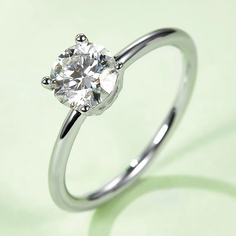 

1-3CT Round Cut D Color S925 Sterling Silver Moissanite Simple Ring With GRA Certificate Passed Diamond Tester For Women Jewelry