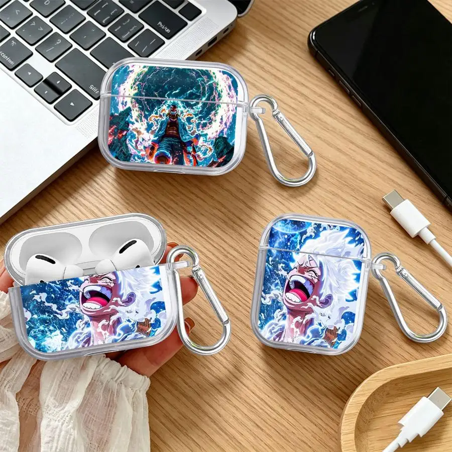 Прозрачные чехлы для наушников Airpods 2 1 3 4 Pro2 Pro3 Pro One Piece Luffy Art