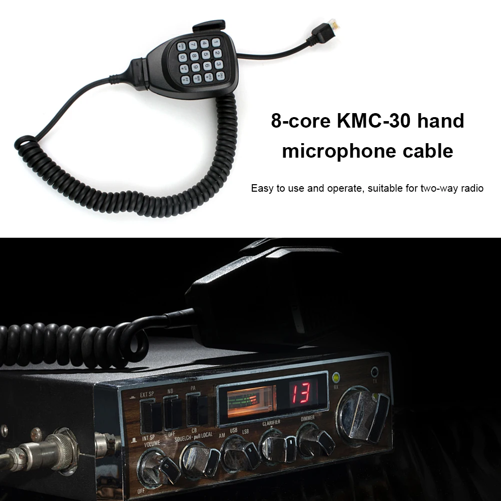 8 Pin Microphone Cable RJ-45 Mic Cable Cord Heavy Duty Coiled Walkie Talkie For Kenwood KMC-32 KMC-35 KMC-36 MC-59 KMC -27