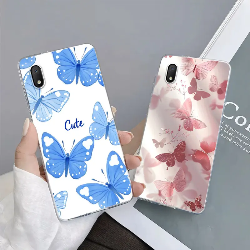 Para alcatel 1b 1a 2020 3l 1s 2021 capa para alcatel 5030d 5030f mármore claro macio silicone caso de telefone gato floral fundas