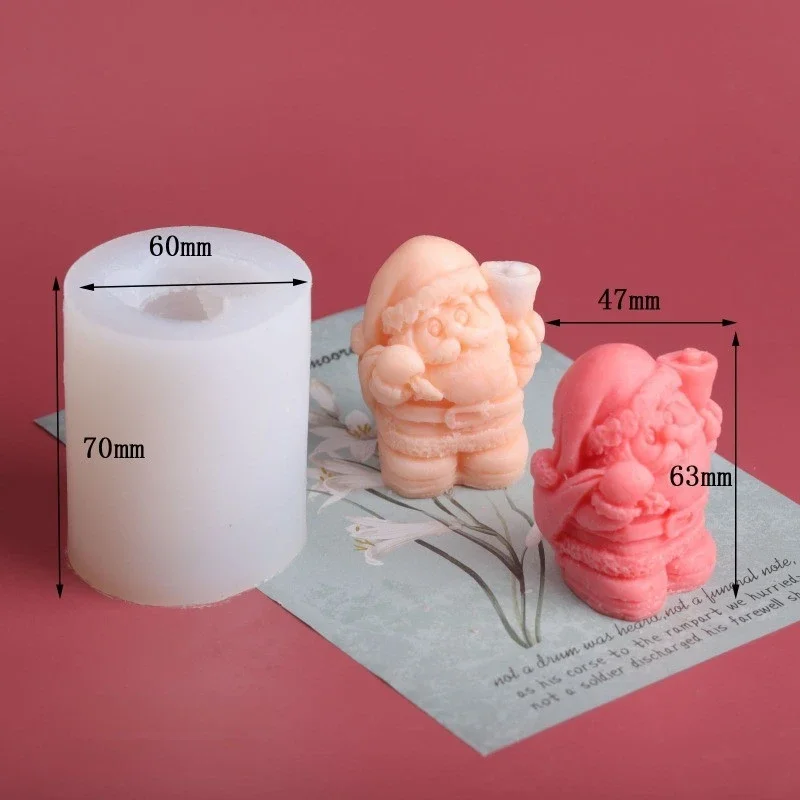 سانتا كلوز شمعة معطرة قالب من السيليكون لتقوم بها بنفسك قالب الصابون هدية عيد الميلاد تمثال اليدوية الحرفية عطلة هدايا الحفلات