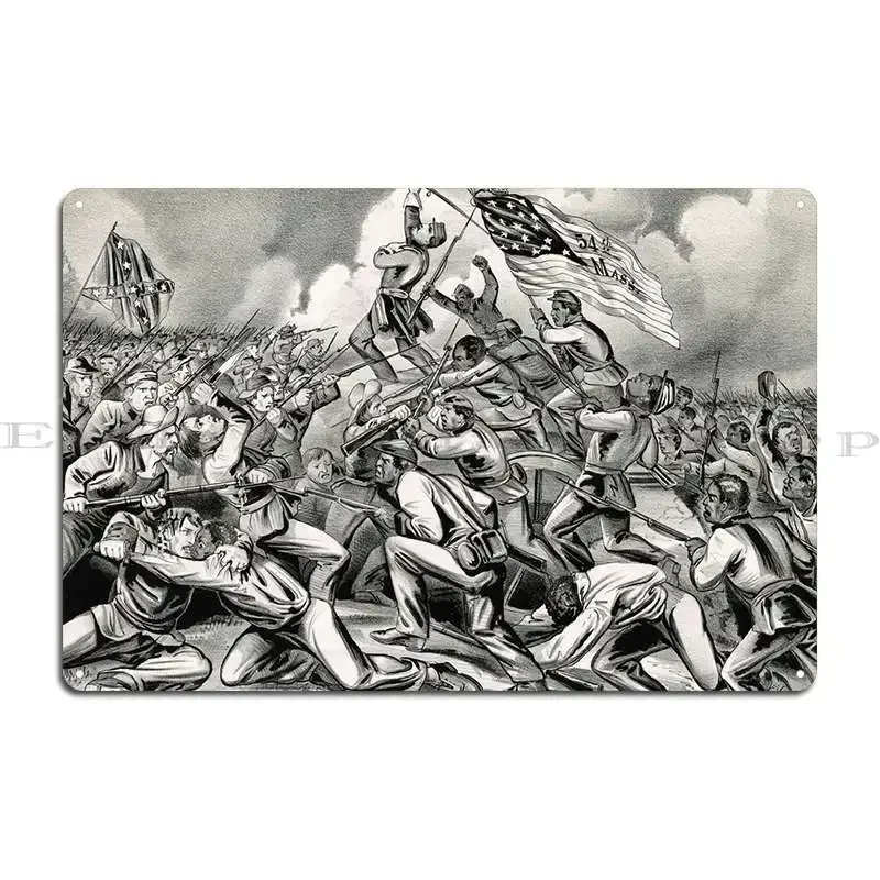 Men of the 16th Infantry Regiment 2nd Battalion 27th Marines landing on Iwo Jima Metal Create Vintage Garage Tin Sign Poster