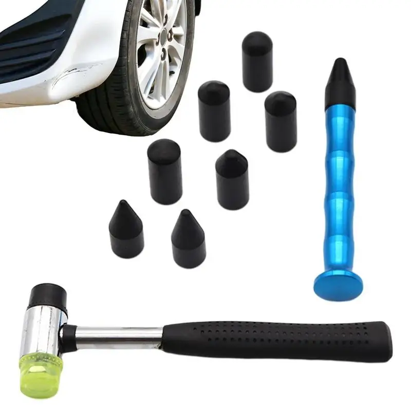 

Portable Dent Repair Kit Car Metal Hammer Kit For Dent Repair Non Slip High Strength Repairing Tools With Interchangeable Nib