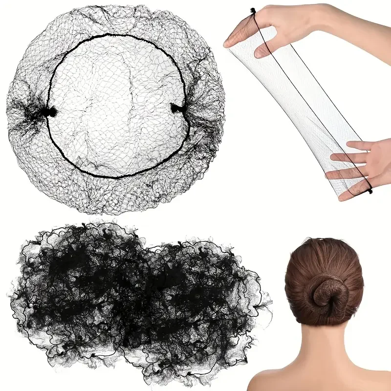 

6pcs Mesh Hair Nets, Elastic Edge Mesh, Invisible Hair Nets Disposable Nylon Hair Bun Net For Women, Ballet Dancer,Food Service