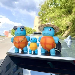 16 centimetri Del Fumetto Pokémon tsundere Squirtle auto accessori decorativi simpatico Cartone Animato Auto Esterno Tetto Apribile Ciondolo Bambola Giocattoli per I Bambini