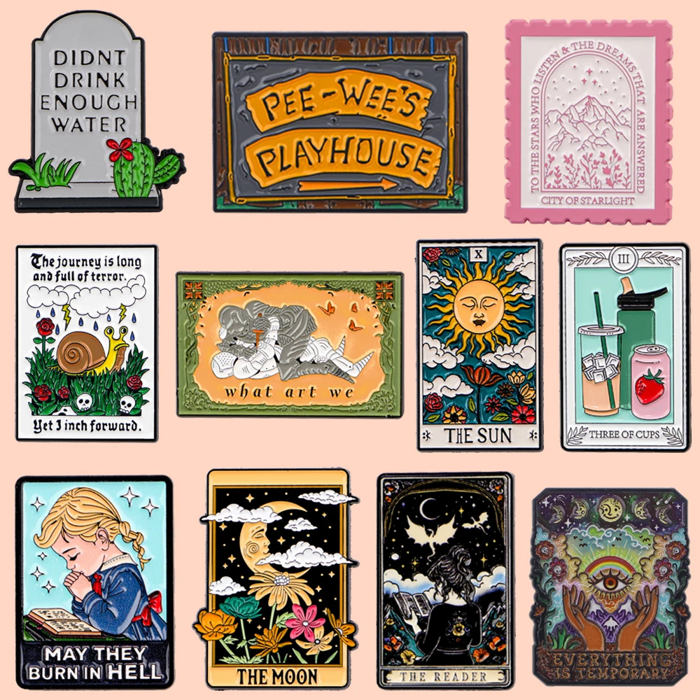 الشمس القمر المينا دبابيس دبابيس امرأة الرجال حقائب الظهر شارة موضة التلبيب مجوهرات الاطفال الأصدقاء هدايا عيد ميلاد