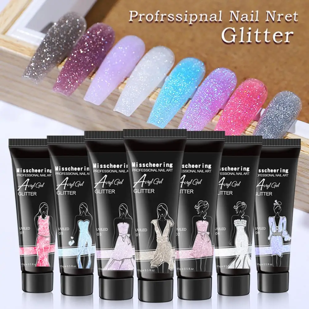 15ml nail liquid gel Safety ingredients Non irritating glitter finish Semi permanent liquid nail products