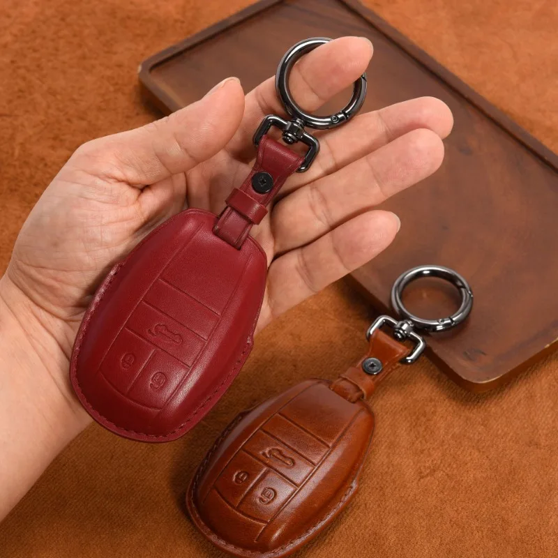 Leather Key Cover for Bentley Bentayga SUV Flying Spur, Continental GT, Mulsanne Car Keychain Shell