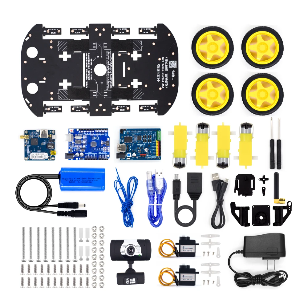 Kit Robot Mobil Pintar Edukasi STEM untuk Anak dan Dewasa, Kontrol Jarak Jauh Nirkabel WIFI 4WD, Pemrograman DIY, Coding, untuk Arduino