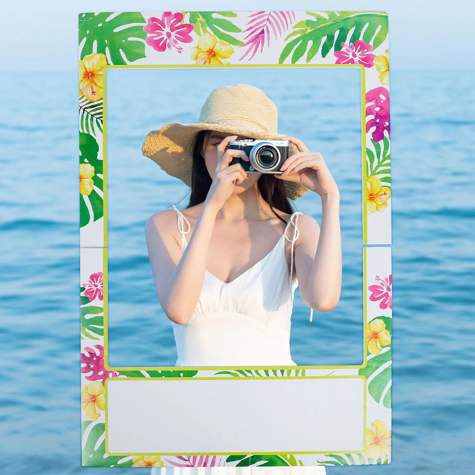 

1pc Foam Photo Frame Props Hawaii Accessories Selfie Picture Props for Hawaiian Party Favors Bright Fun Decorative Background
