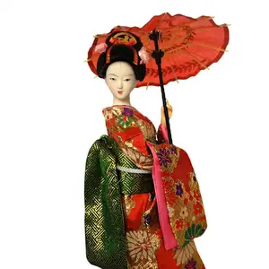 Búp bê dân tộc Nhật Bản Geisha, Tượng nữ điêu khắc châu Á, Doll Kimono để trang trí bàn, chân miễn phí 10 doanh số bán chính của Nhật Bản Gueixa - №4