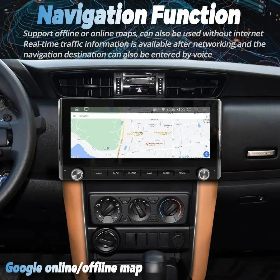 CarPlay For Toyota Fortuner 2015-2021 HILUX GPS Autoradio Multimedia Video Player12.3inch 2Din Car Radio Android 14 Screen