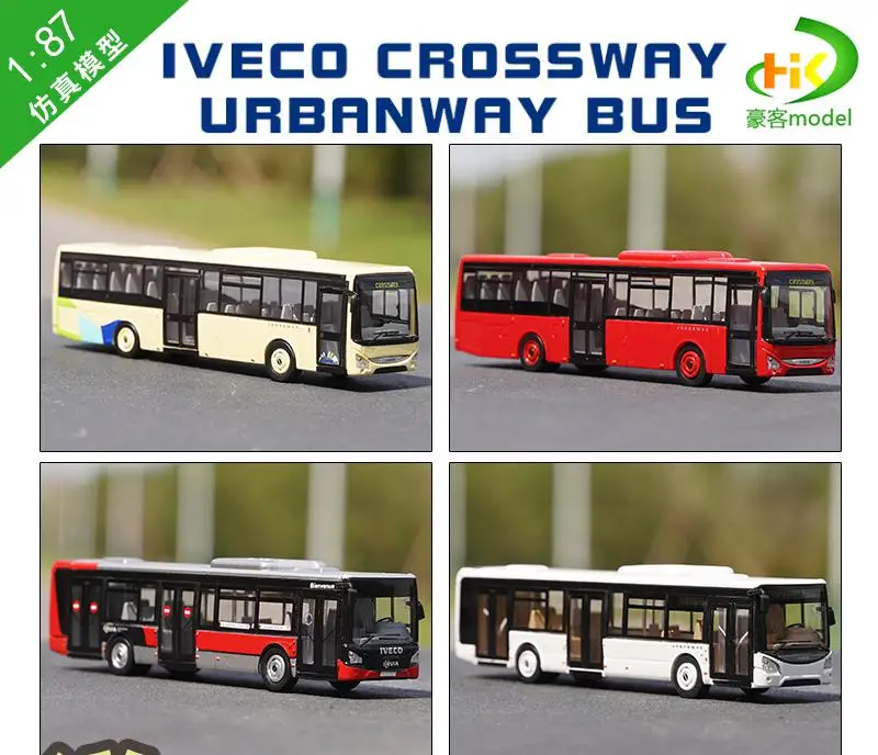 1:87 Iveco Crossway Urbanway Bus Ho Scale Iveco Bus Car Model Toy Collection Of Ornaments Gift