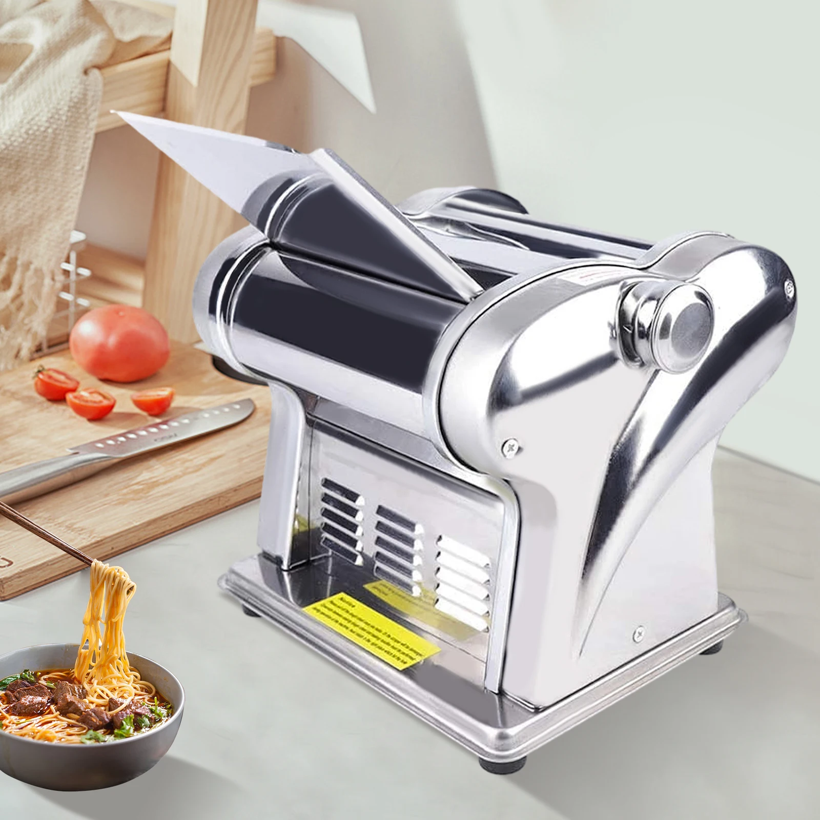 Electric Dough Rolling Machine Stainless Steel Noodle Maker Dual Knife Household Noodle Maker