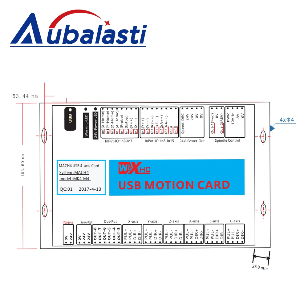 XHC Mach4 USB Breakout Board 3 4 6 Axis USB Motion Control Card 2000KHz Support Windows7 10 for CNC Enrgaver Lathe Machine