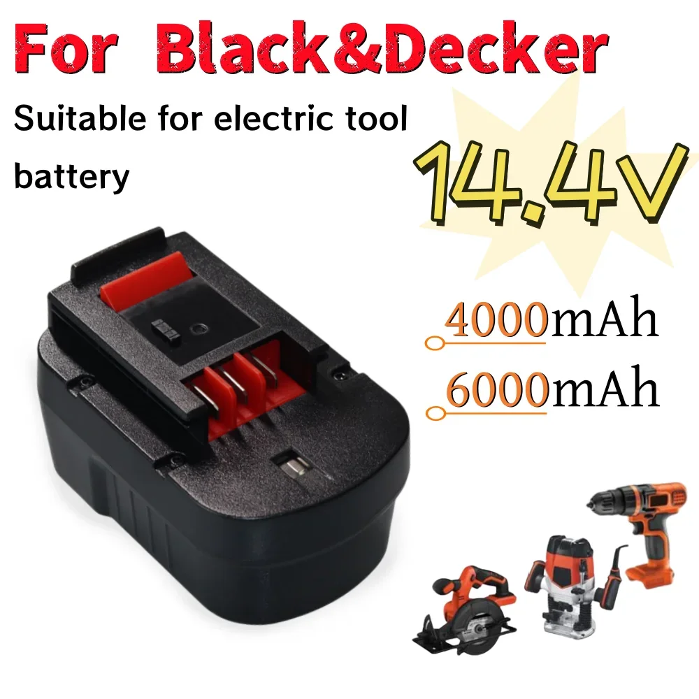 

14.4V HPB14 Power Tool Battery 4000mAh/6000mAh for Black&Decker Ni-Mh Replacement Battery FSB14 FS140BX 499936-34