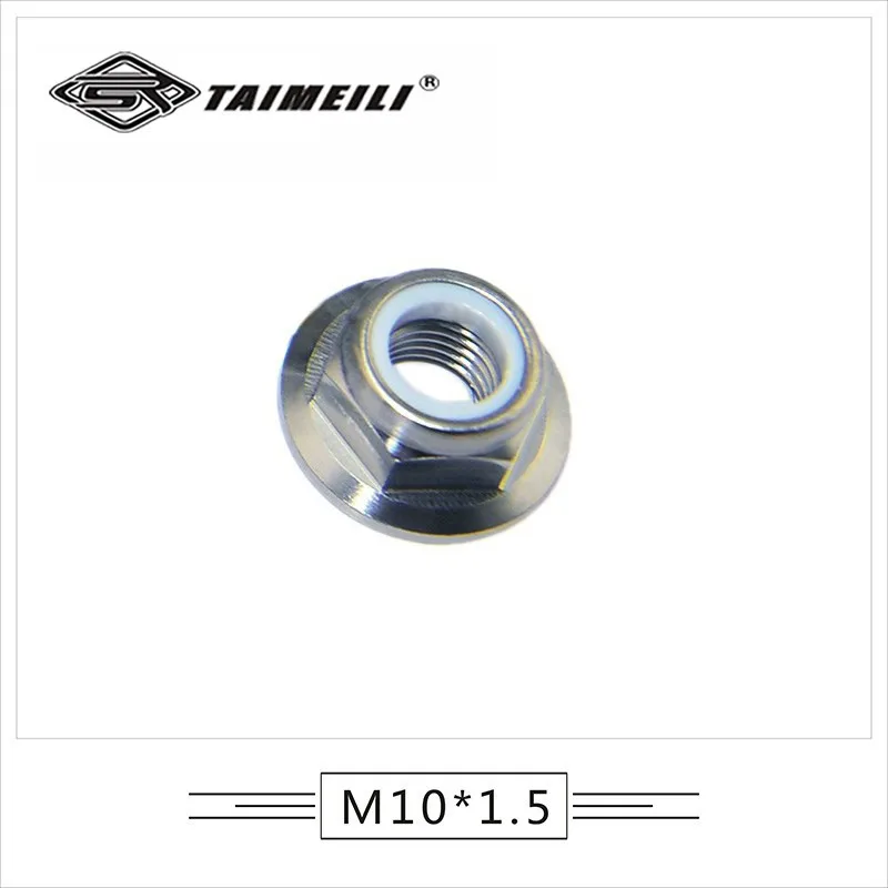Titanium alloy flange nylon lock nut M6 M8 M10 x 1.5 / 1.25 motorcycle modified nut