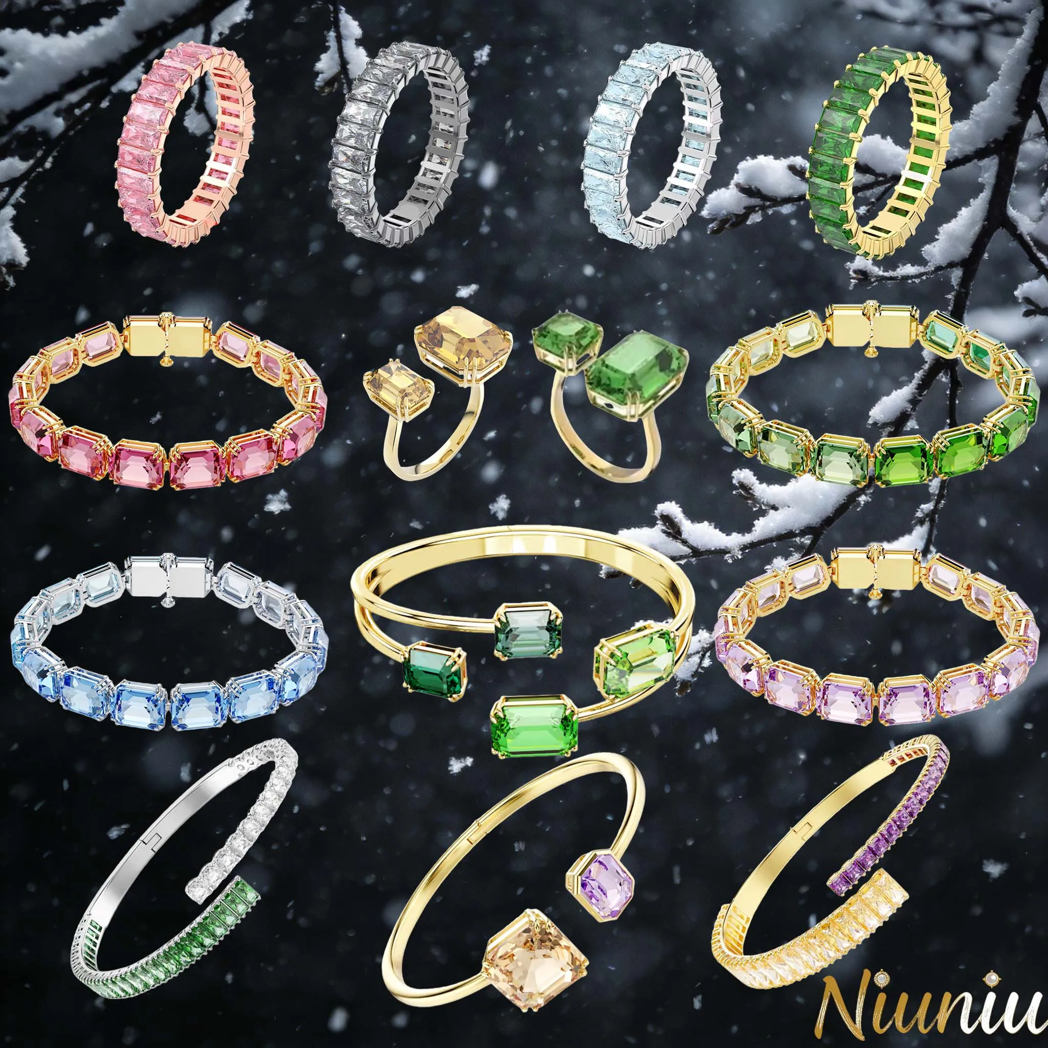 

Luxurious and Noble Bracelets,Rings Earrings with Rich ColorsVibrant Energy and Expressive Power Are The IdealChoices ForStyling
