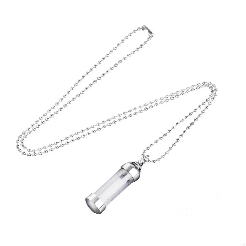  Versatile Fragrances Dispenser Necklace Sturdy Acrylic Bottle Pendant With Secure Locking Clasp Designs