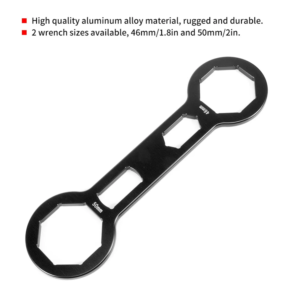 46mm 50mm Fork Cap Wrench Aluminum Alloy Style Shock Absorber Wrench Dual End Motorcycle Repair Tool Dirt Bike Fork Rebuild