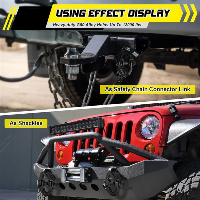 ABRB-Зединительное звено защитной цепи, соединительное звено Hammerlock 1/2 дюйма для буксирного сцепного устройства Hammerlock, комплект из 2 соединителей буксирной цепи из легированной стали G80