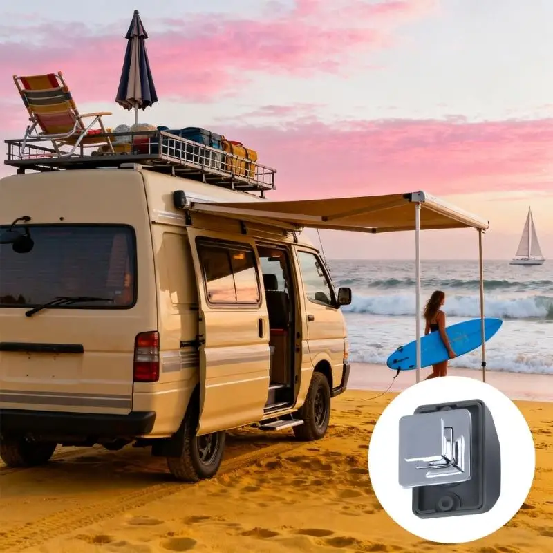 G7NA 5 Stück Metall-Wohnmobil-Schrank-Drucktastenschlösser, leiser Betrieb, einfache für Wohnmobile, Anhänger, Boote – Detail 9