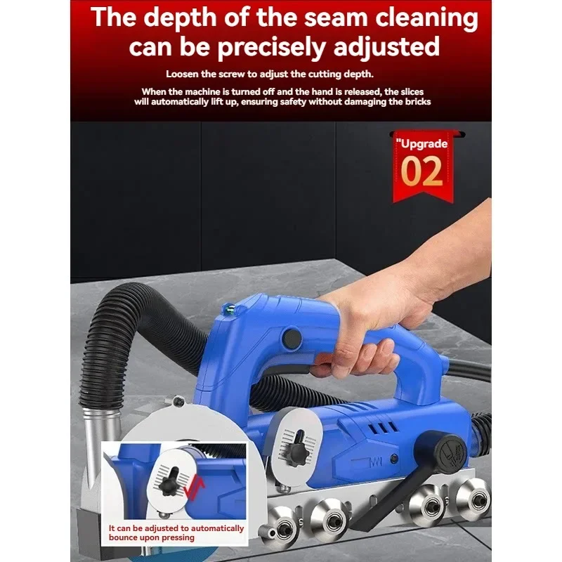 1200W Seam Cleaning Electric Machine with Automatic Dust Collection Ceramic Floor Seam Cleaner with Automatic Dust Collection