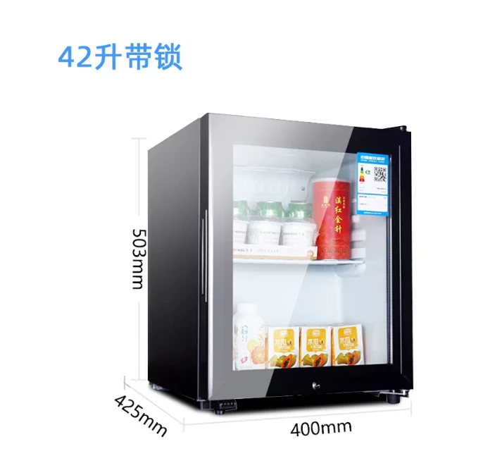 40L Small Refrigeration Mini Refrigerator With Glass Door, No Compressor
