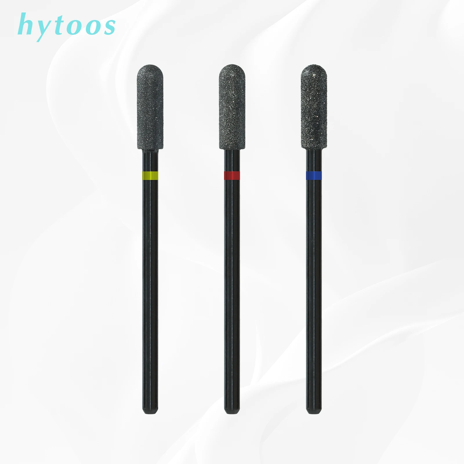 

HYTOOS Rounded Top Diamond Nail Drill Bits Black Pro Russian Cuticle Bit for Nail Dead Skin Cuticle Cleaner Pre-treatment Tools