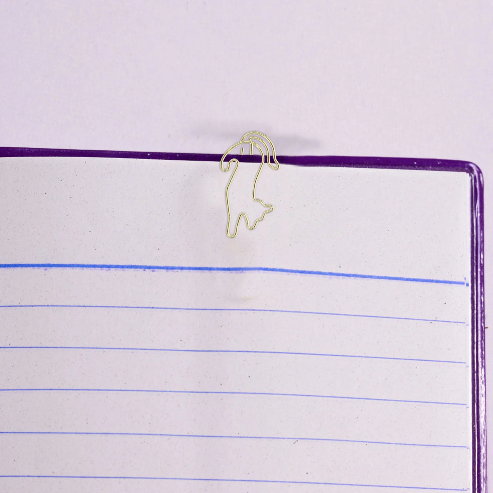 25 Pcs Cat Paper Clip Photo Clips Animal Shaped Bookmark Metal Paperclip for Students