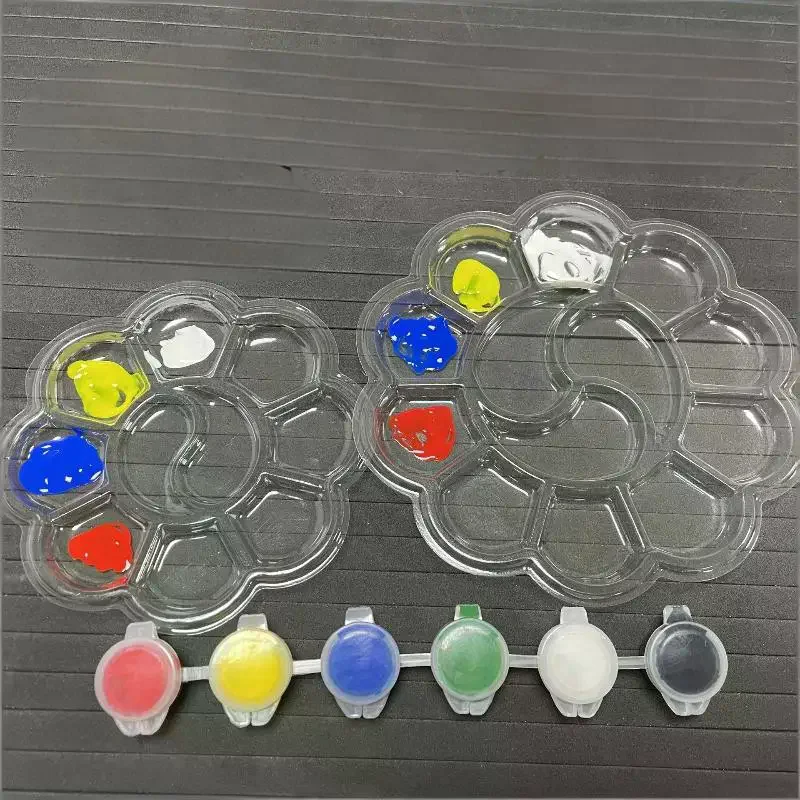20Pcs Disposable Paint Tray Transparent Color Mixing Palette One-Time Use Painting Supplies Disposable Painting Palettes